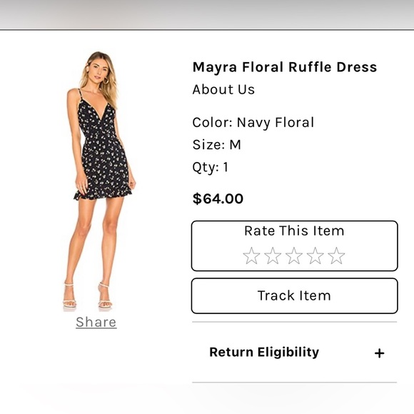 About Us Navy Floral Mini Dress - Picture 2 of 5